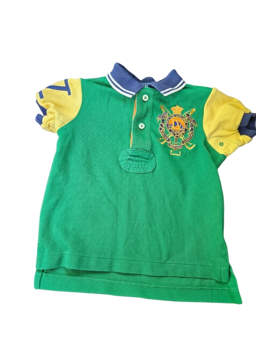 Vtg Green Polo By Ralph Lauren Club Challenge Shirt Little Kid 12M
